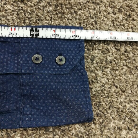 Zachary Prell Shirt Floral Long Sleeve Button Up Navy Blue Mens 2XL - Picture 8 of 10